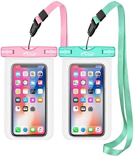 AiRunTech Waterproof Case, Waterproof Cell Phone Dry Bag Compatible for iPhone 14/13/12/12 Pro Max/11/11 Pro/SE/Xs Max/XR/8P/7 Galaxy up to 7.0', Phone Pouch for Beach Kayaking Travel (2 Pack)