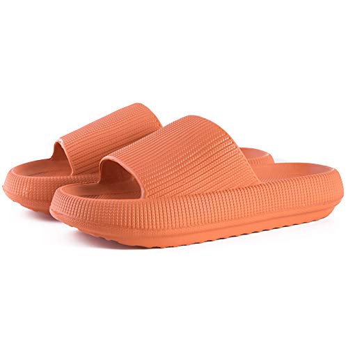 LIZHIGU Women's Sandals - Shower Shoes Mens Shower Sandals Men's Slippers Slides for Men Cushion Slides Slippers Orange-44-45