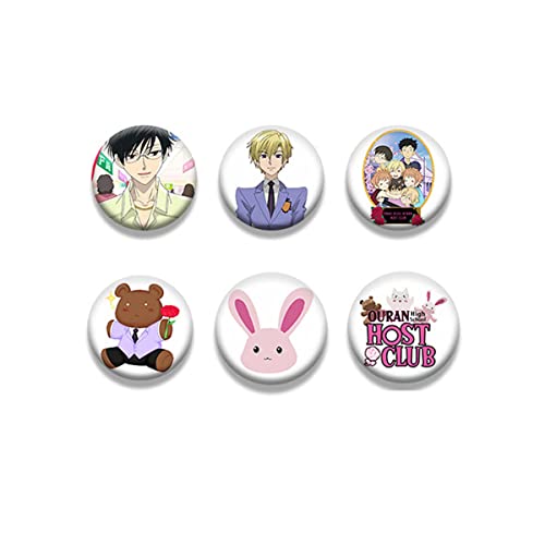Yejue Ouran High School Host Club Badge Brooch Cartoon Badges Pin Bag Clothes Accessory Gift for Costume (6Pcs)