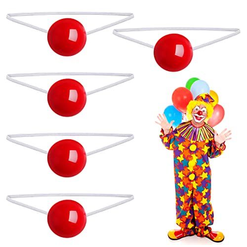 STOBOK 5Pcs Clown Noses Light Up Clown Noses Flashing Red Clown Nose for Christmas Carnival Costume Party Dress Up Cosplay Noses Prop