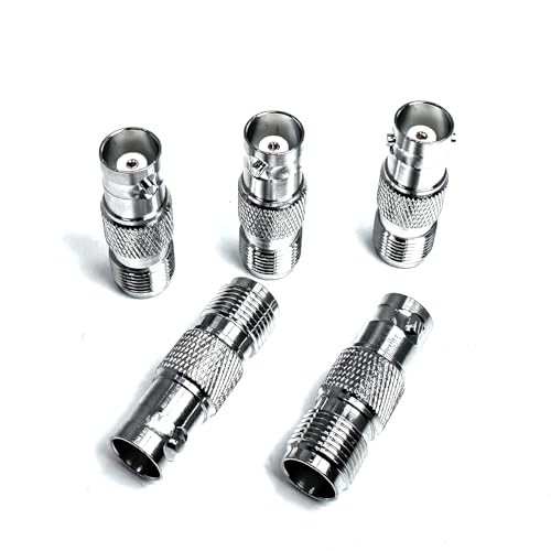 RFVOTON 5pcs TNC Female to BNC Female RF Coaxial Barrel Connector Coupler for CCTV Camera Survelliance System