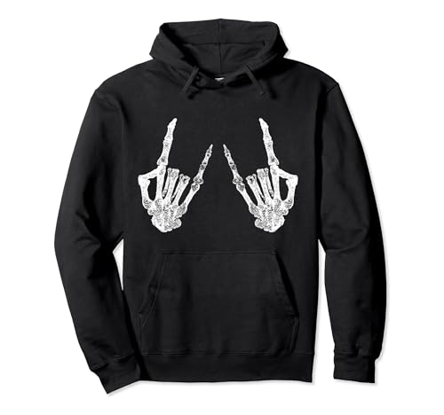Skeleton Rocker Costume Graphic Hoodie, Halloween Hoodie Pullover Hoodie
