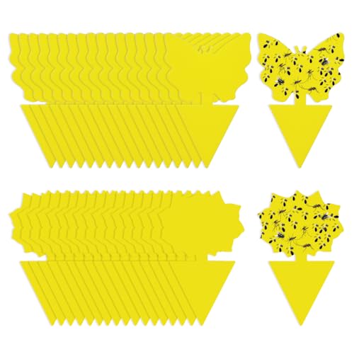 Fruit Fly Gnat Traps for House Indoor, 36 Pack Yellow Sticky Traps for Gnat Indoor Outdoor Plants and Kitchen, Fungus Gnat Killer for Houseplant, Mosquitos and Flying Insect