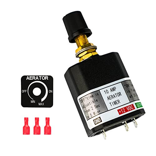Besramtic Livewell Timer Switch for Boat Aerator Timer Adjustable 12 Volt 10 A