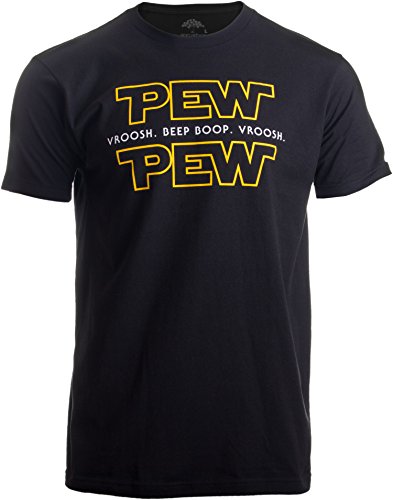 Pew Pew Wars | Funny Sci-fi Space Star Noises Science for Geek Men Women T-Shirt-(Adult,2XL)