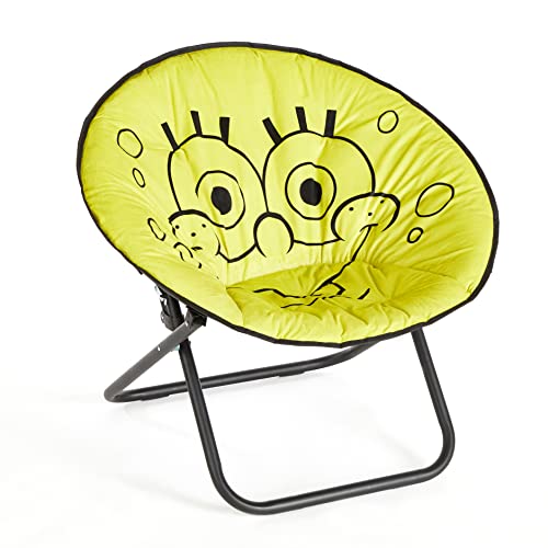Idea Nuova Spongebob Squarepants Foldable Saucer Chair with Metal Frame for Kids/Teens/Adults