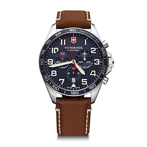 Victorinox FieldForce Chrono Men's Brown Watch 241854, Brown/Blue, Strip