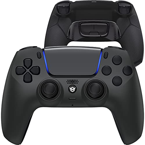 HEXGAMING ULTIMATE Controller 4 Back Buttons & Exchangeable Thumbsticks & Fast Shot Compatible with ps5 Controller FPS Gamepad - Cast Iron Black