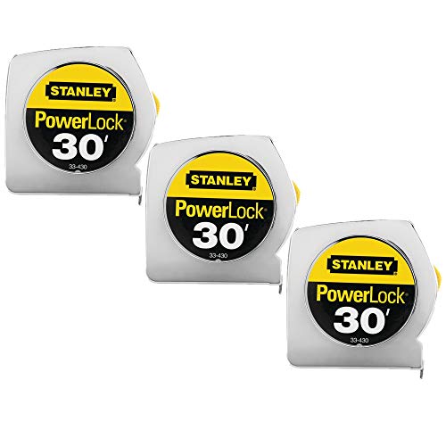 Stanley 33-430 Powerlock 30-Foot-by-1-Inch Measuring Tape (Pack of 3) (3)