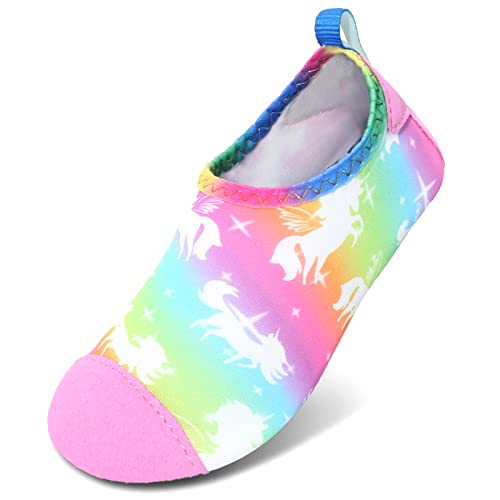 JIASUQI Boys Girls Summer Aqua Water Shoes Socks for Beach Swimming Multi Horse US 5-5.5 M Toddler