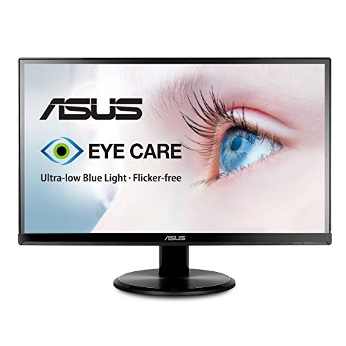 Asus VA229HR 21.5” Monitor Frameless 1080P 75Hz IPS Eye Care HDMI VGA with 178° Wide Viewing Angle, Black