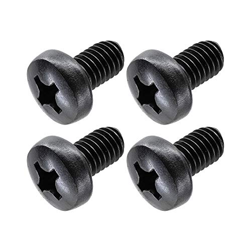 Black License Plate Screws for Audi and VW, Phillips Machine Pan Head 18-8, Stainless Steel, M6-1.0 x 8 mm Bolt (Pack of 4)