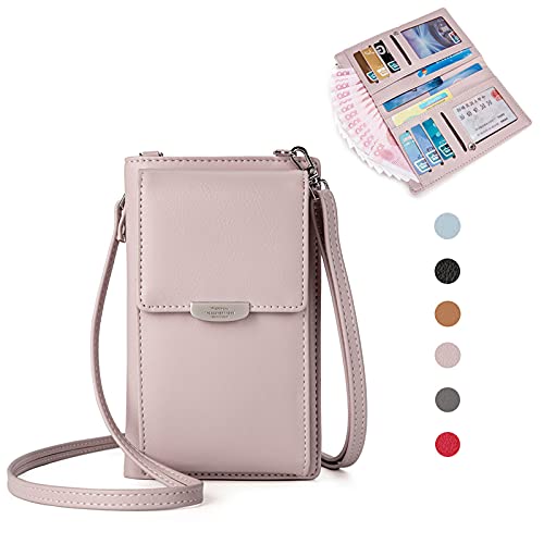myfriday Small Leather Shoulder Bag, Crossbody Bag CellPhone Wallet Purse Lightweight Crossbody Handbags for Women