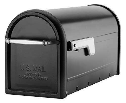 Architectural Mailboxes Chadwick Galvanized Steel Post Mount Mailbox, 8950B-10, Black, Medium Capacity