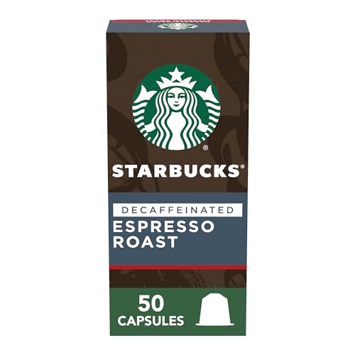 Starbucks by Nespresso Decaf Dark Roast Espresso (50-count single serve capsules, compatible with Nespresso Original Line System)