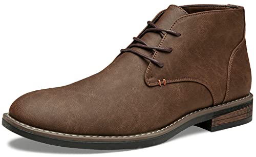 Jousen Men's Chukka Boots Lace Up Desert Ankle Boots Classic Causal Dress Boots for Men(AMY656A Dark Brown 10)
