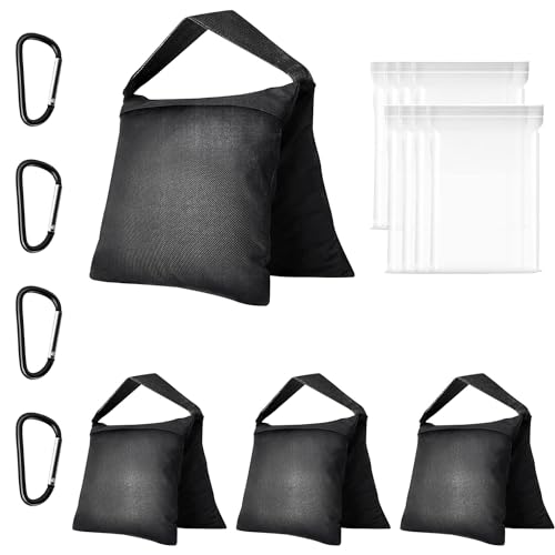 EMART Heavy Duty Sandbag Photo Studio Weight Bag Saddlebag Design for Photography Stand Light Stand Tripod, Outdoor Patio, Sports, Photo Sets, Film Sets, Live Productions -4 Packs Set