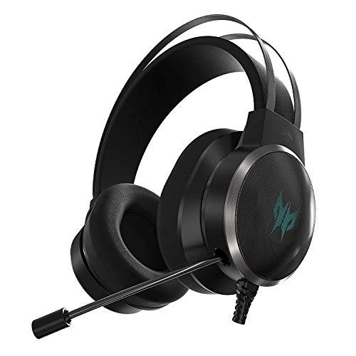 Acer Predator Galea 500 Gaming Headset, EQ Controller, 3D soundscape Technology, Virtual 7.1 Surround Sound and Gyro Sensor Built-in for Best VR Experience, Black