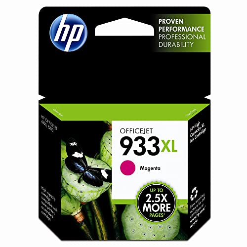 HP 933XL Magenta High-yield Ink Cartridge | Works with HP OfficeJet 6100, 6600, 6700, 7110, 7510, 7610 Series | CN055AN (Packaging may vary)
