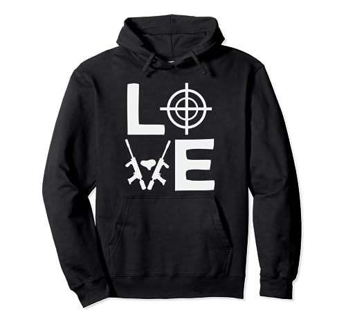 Paintball Love Woodsball Paintballer Paint Gun Pullover Hoodie