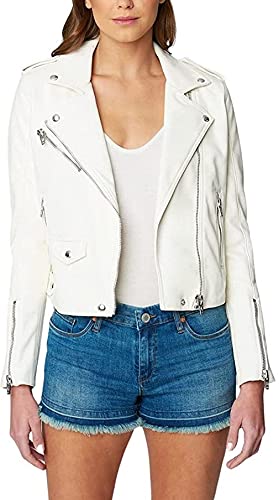 [BLANKNYC] womens Jacket, & Luxury Clothing Vegan Leather Moto Jacket Comfortable Casual Coat, Pure Motivation, Large US
