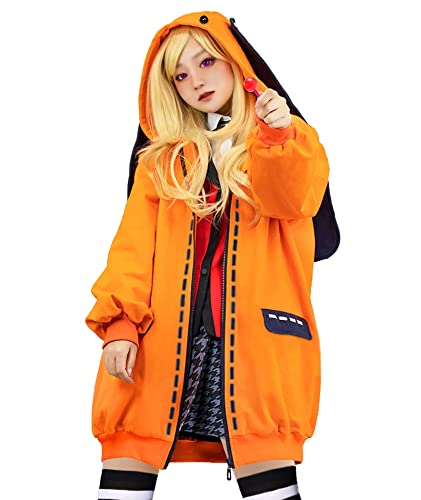 Coslover Anime Runa Cosplay Costume Bunny Ears Hoodie Hooded Jacket Coat Women Girl,M