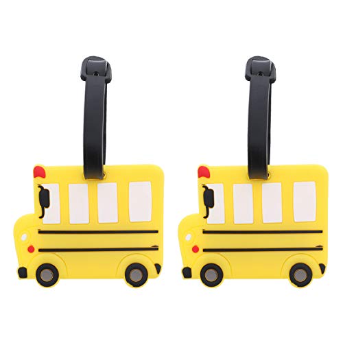 Yellow School Bus Luggage Tags - Set of 2