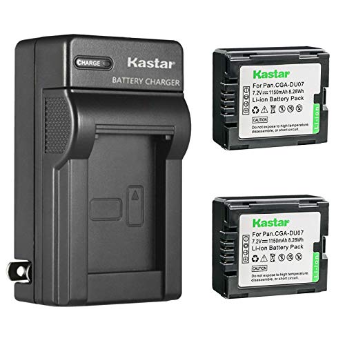 Kastar 2-Pack Battery and AC Wall Charger Replacement for Panasonic PV-GS39, PV-GS50, PV-GS55, PV-GS59, PV-GS65, PV-GS70, PV-GS75, PV-GS80, PV-GS83, PV-GS85, PV-GS120, PV-GS150, PV-GS180, PV-GS200