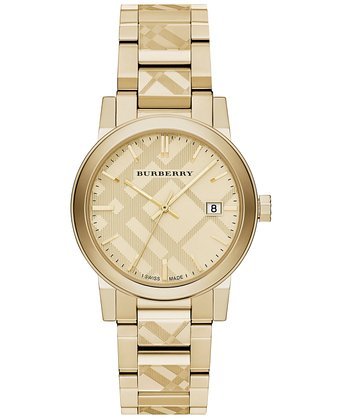 Burberry BU9038 City Unisex Watch - Gold Dial Stainless Steel Case Quartz Movement Ladies Watch [Parallel Import]
