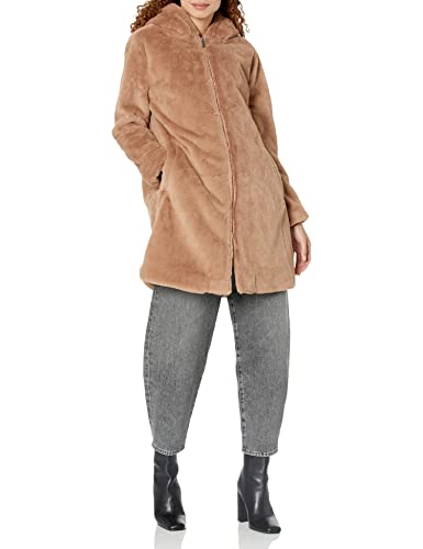 Urban Republic Women's Juniors Long Faux Fur Jacket, Toffee, M