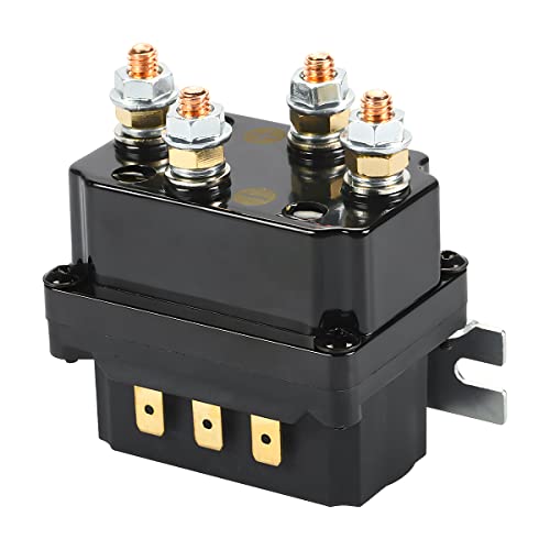 BELOMI Winch Solenoid Relay Contactor, 12V 250A Replacement Parts Universal for Truck ATV SUV UTV Boat 4x4 Vehicles 5000-7000lbs Winch, Waterproof Winch Solenoid Relay Contactor Car Accessories