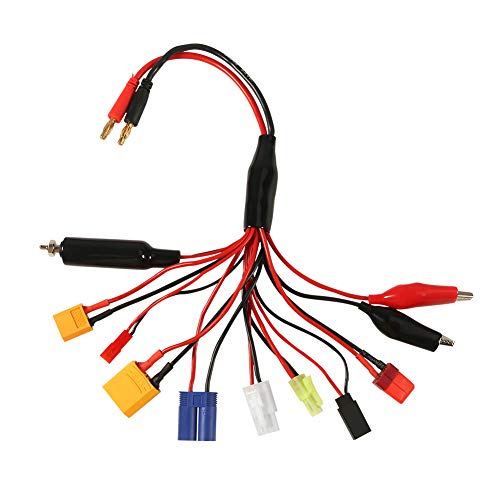Multifunctional 10-in-1 Octopus Convert Wire, MELIFE Banana Plug Lipo Battery Multi Charger Adapter Lead Cord for Tamiya, EC3, JST, Futaba, XT60, XT90, Alligator Clips