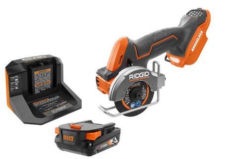 Ridgid 18V SubCompact Cordless Brushless Motor 3 in. Dia. Multi-Material Saw Kit, 2.0Ah Battery, 18V Charger