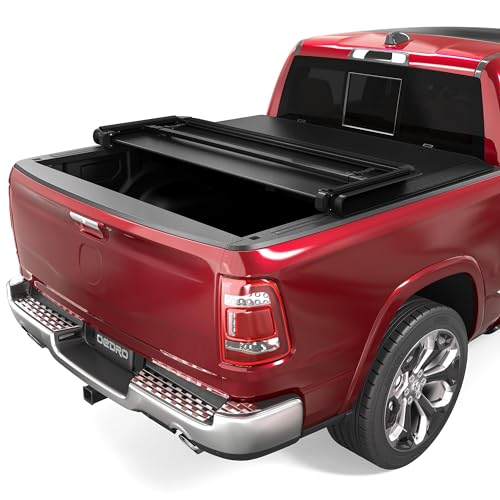 oEdRo Soft Tri-Fold Truck Bed Tonneau Cover Compatible with 2009-2024 Dodge Ram 1500 (Inclu. Classic & New), Fleetside 5.6 Ft Bed w/o Ram Box