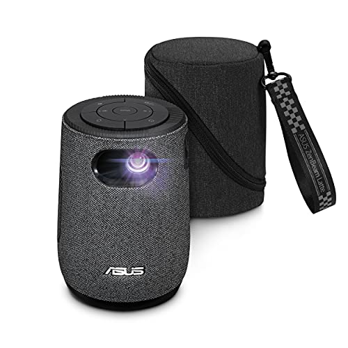 ASUS ZenBeam Latte L1 Portable Wi-Fi Projector- 300 Lumens Projector, Built-in Harman Kardon Bluetooth Speaker, 3 Hours Video Playback, Wireless WiFi Projector, HDMI, USB, Remote Control, AptoideTV
