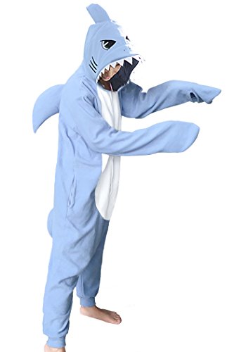 WOTOGOLD Animal Cosplay Costume Unisex Adult Shark Pajamas Blue Shark XX-Large
