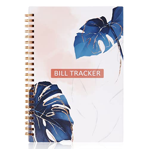 Miru Bill Payment Tracker. A5 Notebook Bill Planner with Spiral Binding and Back Pocket – Home Finance & Monthly Bill Payment Organizer, Logbook