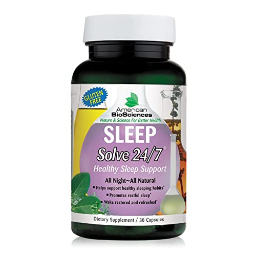 American BioSciences SLEEPSolve 24/7 Healthy Sleep Support - Made with Melatonin, Magnolia Bark, Ziziphus, Jujuba, 5-HTP and Magnesium - Gluten-Free - 30 Capsules