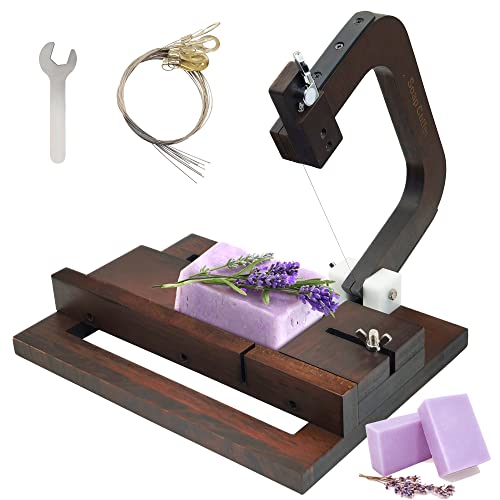 Montex Wooden Soap Cutter, Wire Slicer Cutting Tool with Size Scale for Handmade Soap Loaf Cheese Butter Candles DIY