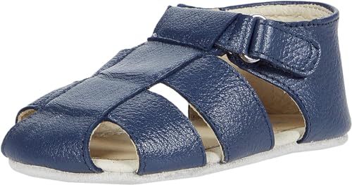 Robeez First Kicks Baby Boy and Unisex Sandals for Infant/Toddlers - Matthew Navy - 9-12 Months