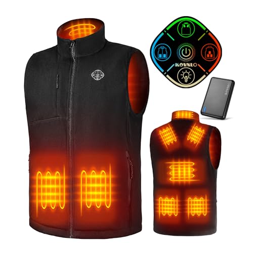 KOVNLO Heated Vest for Men with Battery Pack Included, Soft Fleece Smart Electric Lightweight Heated Jacket