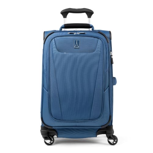 Travelpro Maxlite 5 Softside Expandable Luggage with 4 Spinner Wheels, Lightweight Suitcase, Men and Women, Ensign Blue, Carry-On 21-Inch