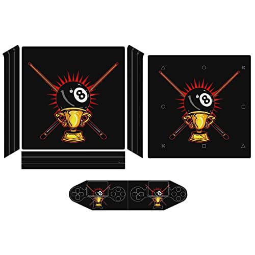 Billiard Ball Cute Sticker Skin Protector Slim Cover for PS-4 Slim/PS-4 Pro Console & 2 Controller