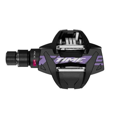 TIME Sport Pedals TIME XC 6 with ATAC Standard Cleats, Black Purple B1 - High Performance Mountain Bike Pedals Set