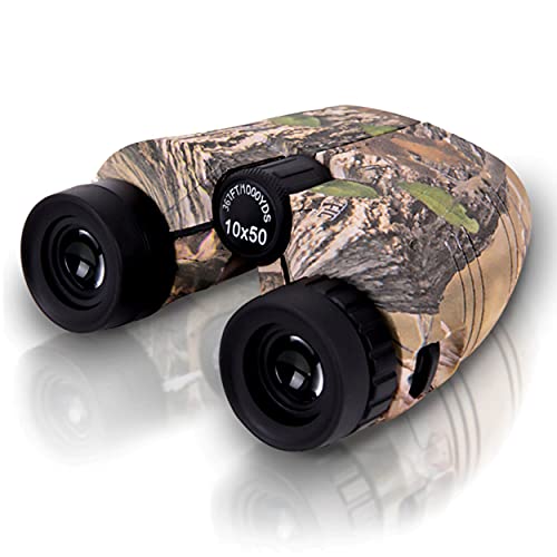 10x50 Compact Binoculars with Clear Low Light Vision, Binocular for Adults Kids, Large Eyepiece Water/Fog Proof, Light Weight Easy Focus Binoculars for Bird Watching, Hunting, Traveling, Hiking
