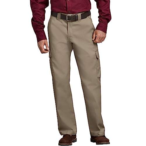 Dickies Men's Relaxed Straight-Fit Cargo Work Pant, Desert Sand, 40W x 30L