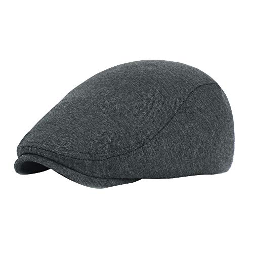 Black Grey Herringbone Newsboy Boy Flat Cap Mens Gatsby Hat Car Window Sun Visor