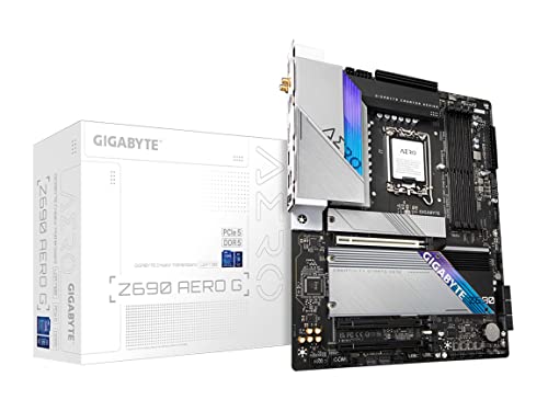 GIGABYTE Z690 AERO G (LGA 1700/ Intel Z690/ ATX/ DDR5/ Quad M.2/ PCIe 5.0/ USB 3.2 Gen2X2 Type-C/WiFi 6/ Intel 2.5 GbE LAN/Motherboard)