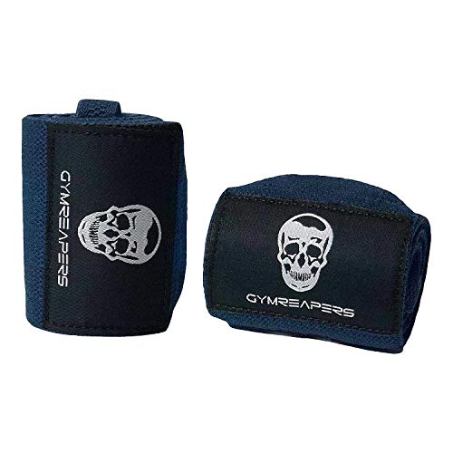 Gymreapers Weightlifting Wrist Wraps (Competition Grade) 18' Professional Quality Wrist Support with Heavy Duty Thumb Loop - Best Wrap for Powerlifting, Strength Training, Bodybuilding(Navy,18')