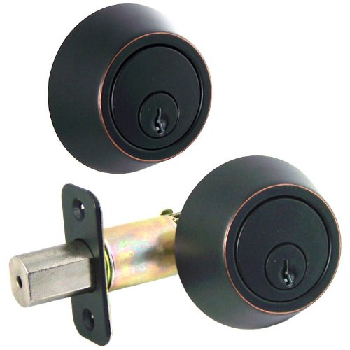 Designers Impressions Oil Rubbed Bronze Double Cylinder Deadbolt Kwikset Keyway (We Key Lock Orders Alike for Free)